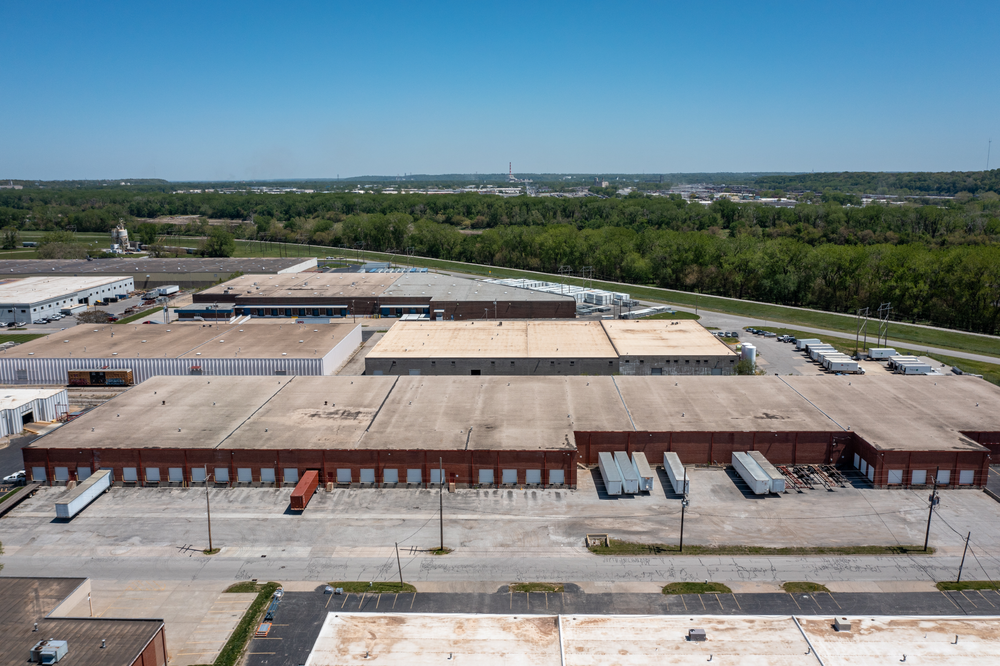 Front aerial view of CTW Logistics warehouse complex